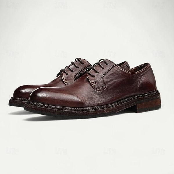 Shoes Welt Derby with Goodyear Leather Tan and Men's Clean FashionChic