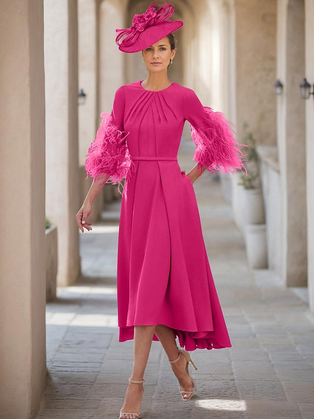 the of Guest A-Line Elegant Mother Bride Dress Wedding Jewel FashionChic