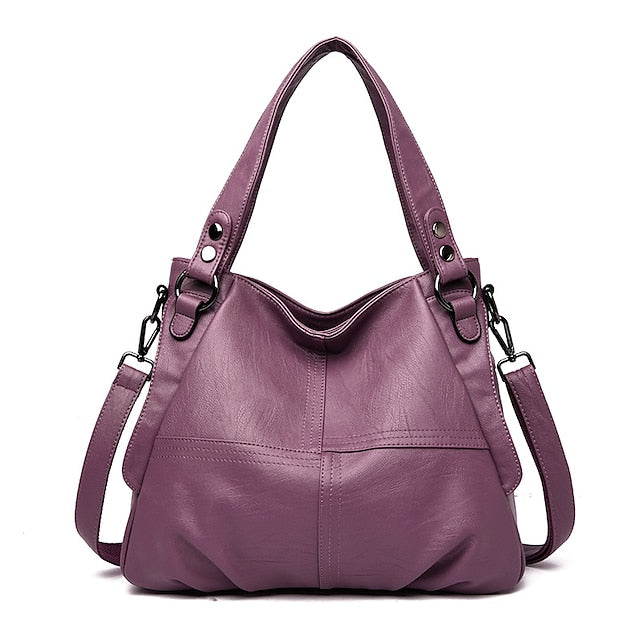 Bag Burgundy – Faux Women's Large Leather Shoulder FashionChic