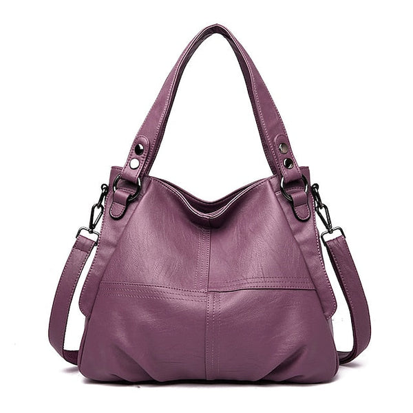 Women's Faux Leather – Burgundy Bag Large Shoulder FashionChic