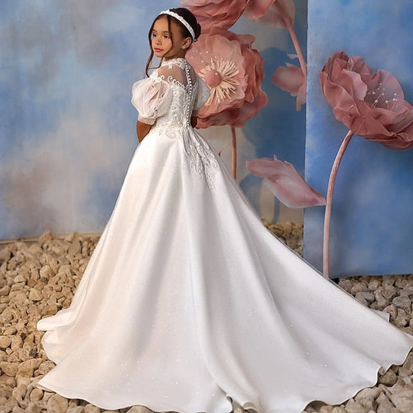 Communion Dress Party Girls' Girl Flower First FashionChic