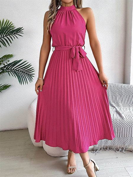 Women's Midi Dress Wrap Dress A Line Dress Pleated Dress FashionChic