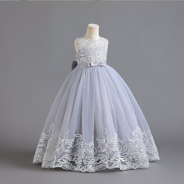 Kids Christening Wedding Girls' Flower Dress Sleeveless FashionChic