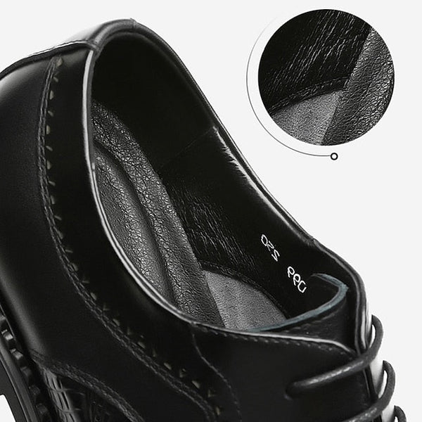 Brogue Leather Crocodile - Brown Men's Shoes Oxford FashionChic