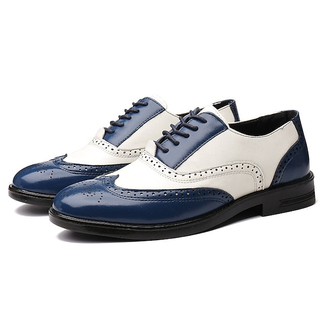 and White Shoes Men's Burgundy Wingtip Oxford Brogue FashionChic