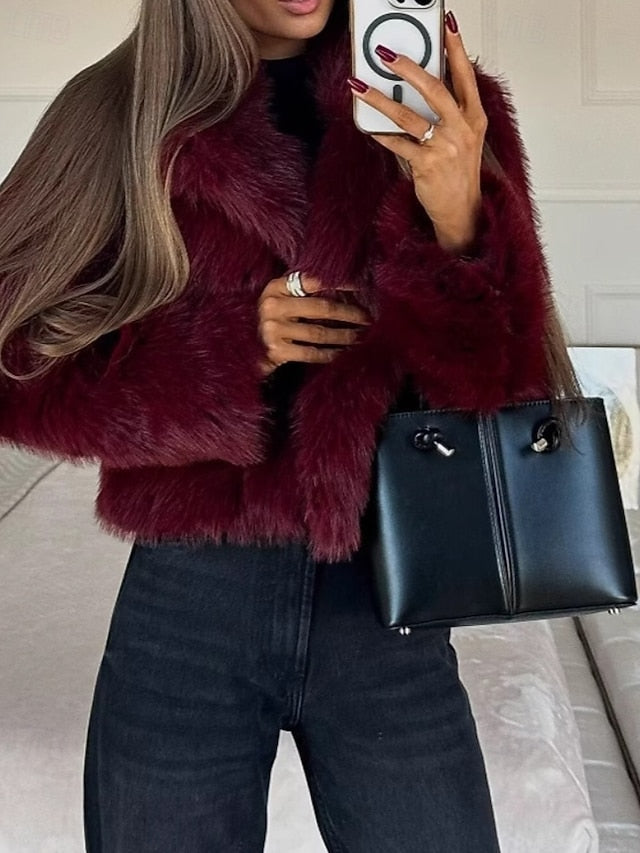 Faux Warm Comfortable Coat Leathers Furs Fur Women's FashionChic