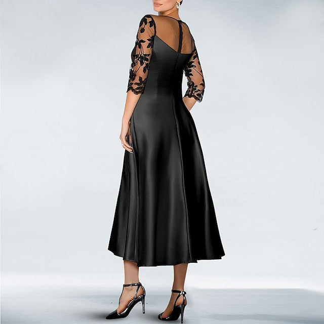 Formal Cocktail Wedding Elegant Dresses Guest A-Line Dress Knee FashionChic