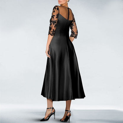 Formal Cocktail Wedding Elegant Dresses Guest A-Line Dress Knee FashionChic