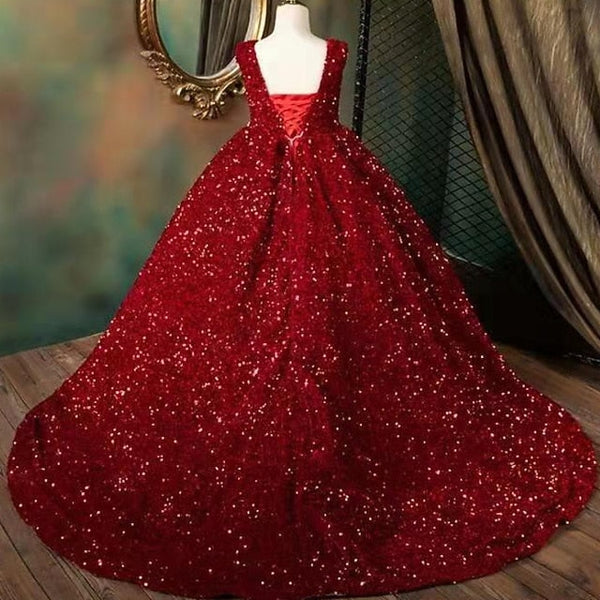 Dress Colored Girls' Girl Sleeveless Solid Flower 3D FashionChic