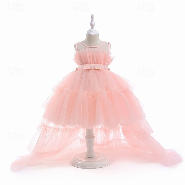 Solid Party Performance Sleeveless Dress Girls' Kids Color FashionChic