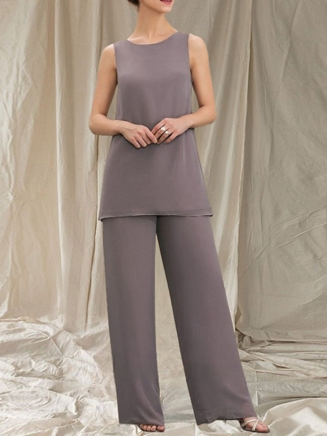 Pantsuit of Mother Piece Guest 3 Bride Elegant Wedding the Dress FashionChic