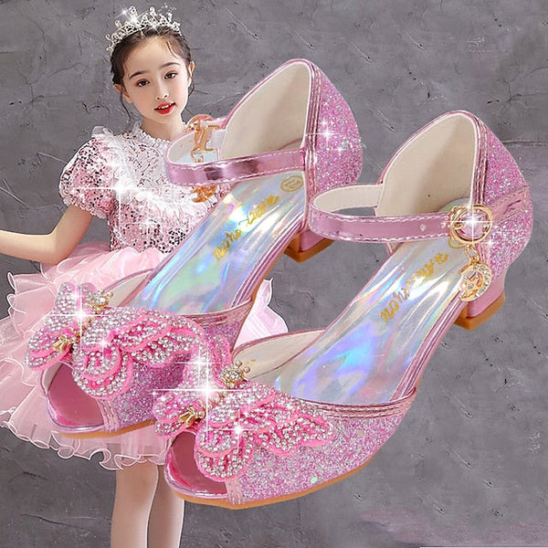 Bowknot – Glitter Sparkly Princess Silver Girls' Shoes FashionChic