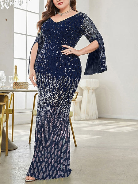 Curve Plus of the Party V Bride Mother Size Dress Elegant FashionChic