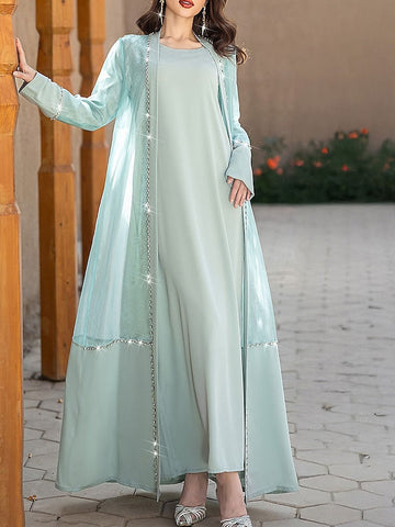 Bride Vintage A-Line Crew Floor Mother of Neck Dress Elegant the FashionChic