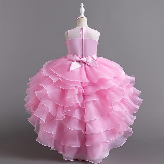 Color Dress Solid Party Sequin Kids Flower Girls' FashionChic