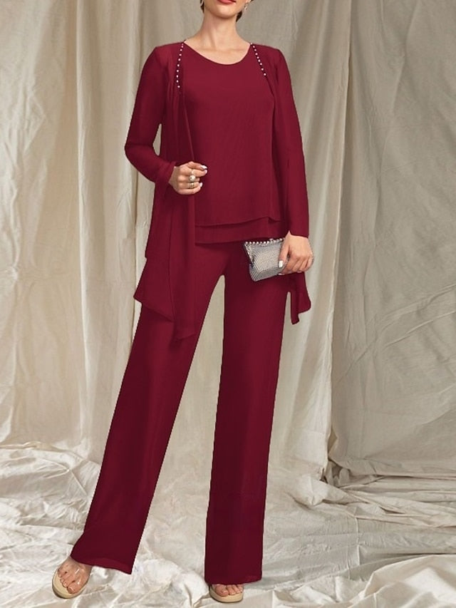 Mother Guest Pantsuit of Piece the Wedding Bride 3 Elegant Dress FashionChic