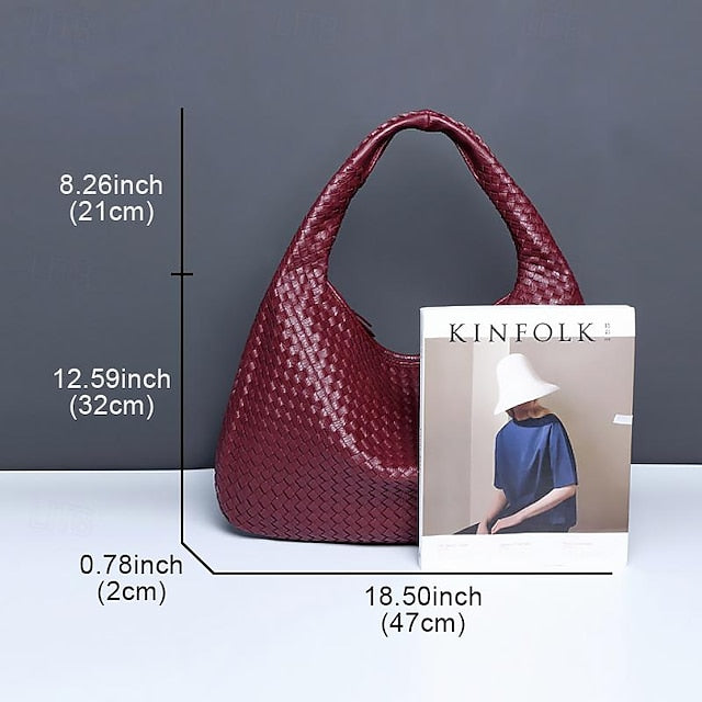 Hobo Leather Burgundy Women's Bag – Woven Faux Chic FashionChic