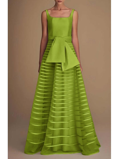 Floor Gown Elegant Dress Performance A-Line Formal Evening FashionChic
