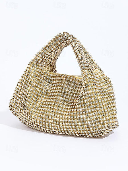 Women's Rhinestone Silver Sparkling Evening – Handbag FashionChic