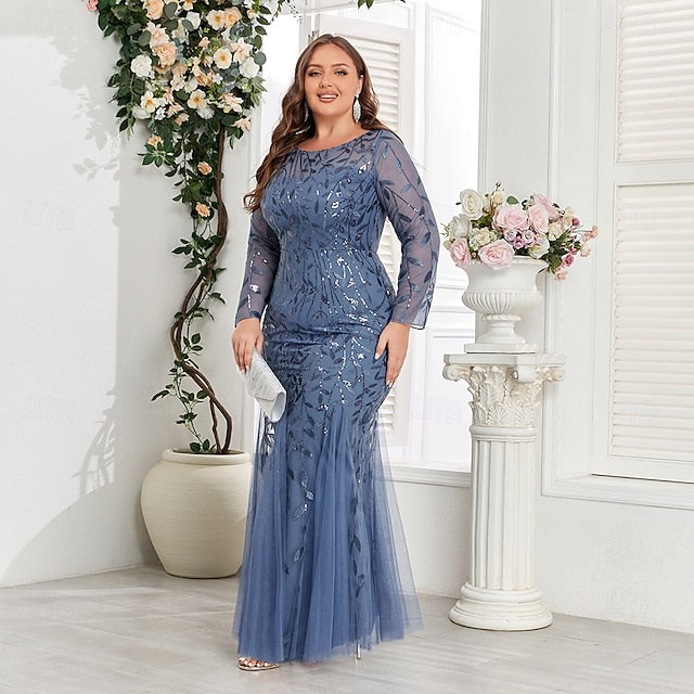 / Floor Mermaid Formal Sparkle Evening Dress Gown Trumpet FashionChic
