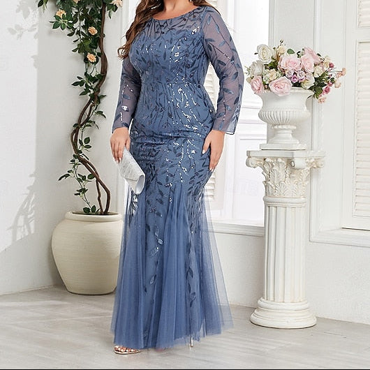 Gown Trumpet Evening Sparkle Floor Formal / Dress Mermaid FashionChic