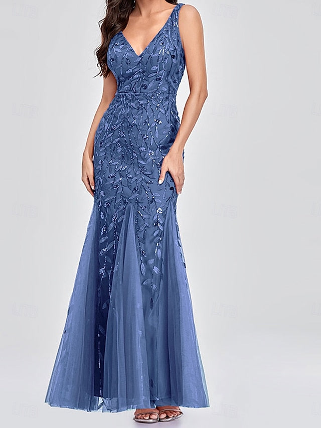 Bride V the Party Neck Dress Floor Elegant of Mother FashionChic