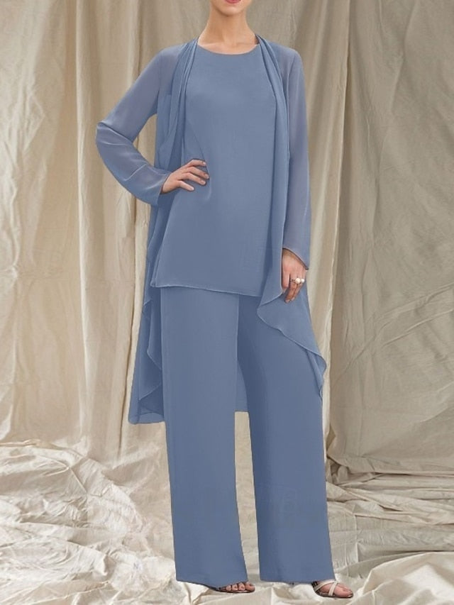 Pantsuit of Mother Piece Guest 3 Bride Elegant Wedding the Dress FashionChic