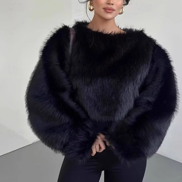 Coat Comfortable Faux Warm Furs Women's Leathers Fur FashionChic