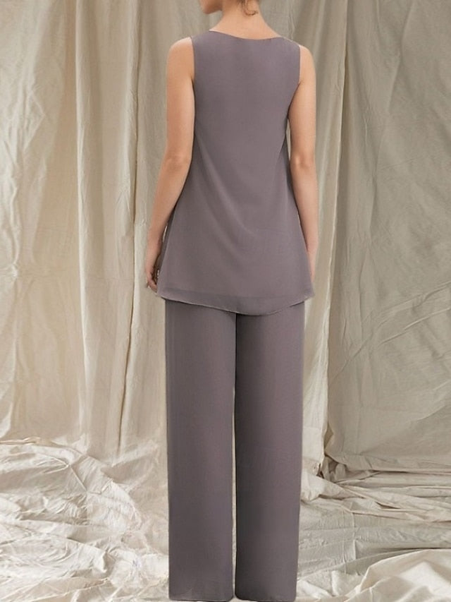 Pantsuit of Mother Piece Guest 3 Bride Elegant Wedding the Dress FashionChic