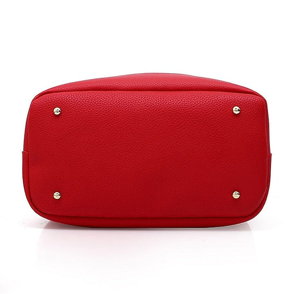 Gold Red Women's Chain with Leather Handbag Lock and Faux FashionChic