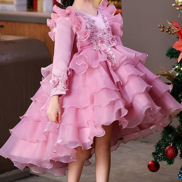 Long Wedding Party Kids Special Dress Sleeve Flower Girls' FashionChic