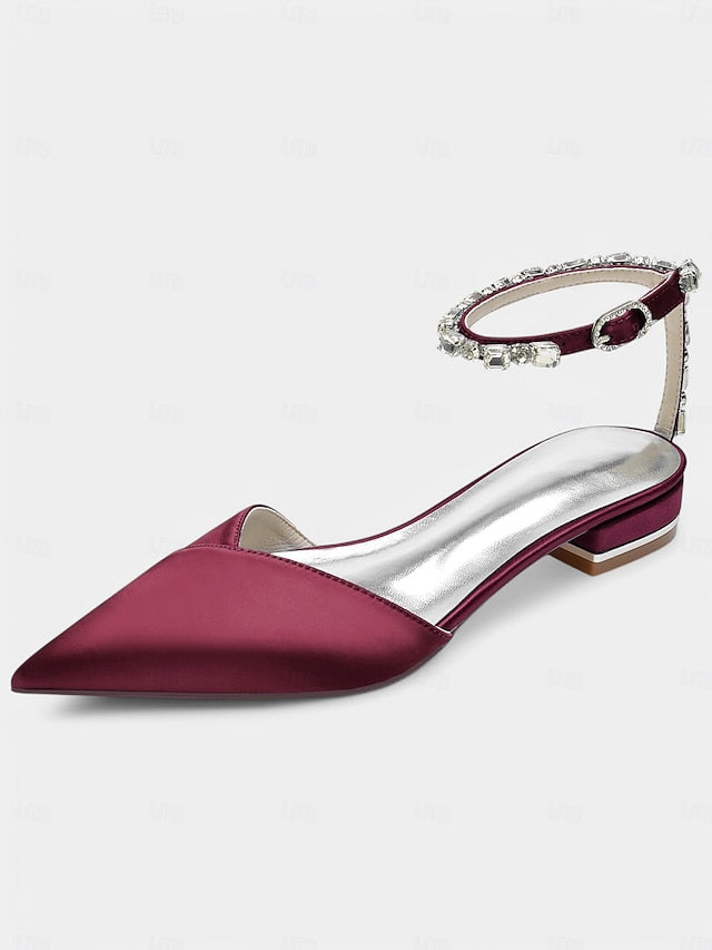 Black Chic Crystal-Ankle Shoes with Satin Strap – Wedding FashionChic