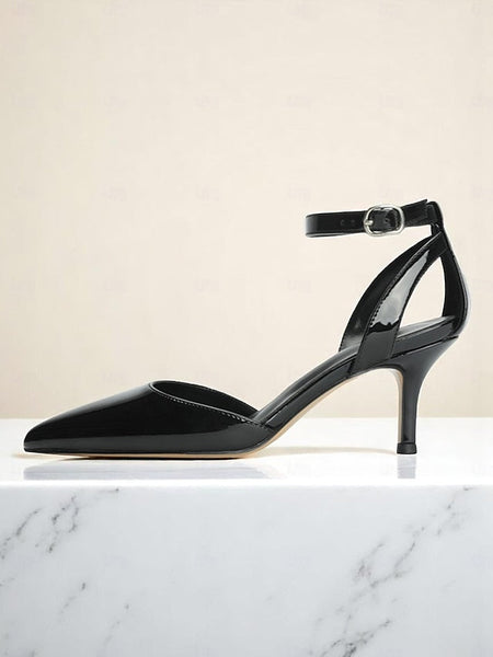 Gold Glitter Ankle Heels Strap Women's FashionChic