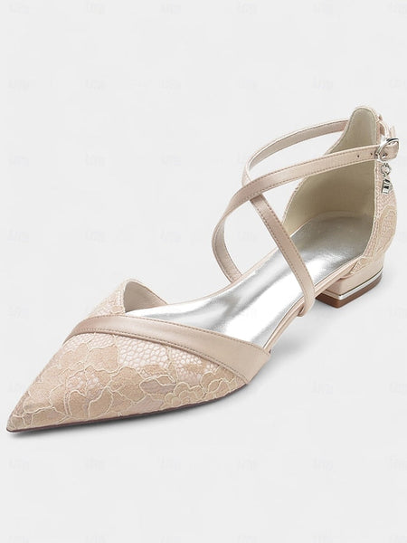 Shoes Satin Low Lace Cross-Strap Blue Heel for Overlay Navy with FashionChic