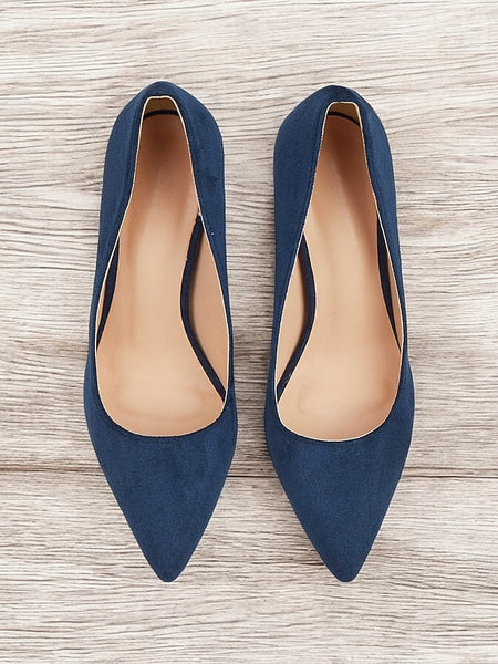 Classic Suede Women's Heel | Block Pointed High Heels Toe FashionChic