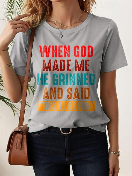 Women's T Shirt Graphic Letter Stylish Casual Short Sleeve FashionChic