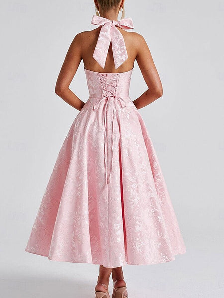 A-LineDress Jacquard Dress Semi Formal Cocktail Dress Wedding
