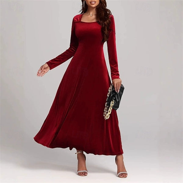 Women's Midi Dress Christmas Dress Velvet Dress Cocktail FashionChic