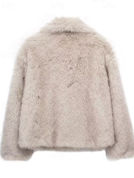 Warm Furs Coat Buttons Women's Comfortable Faux Fur FashionChic