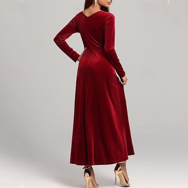 Women's Midi Dress Christmas Dress Velvet Dress Cocktail FashionChic