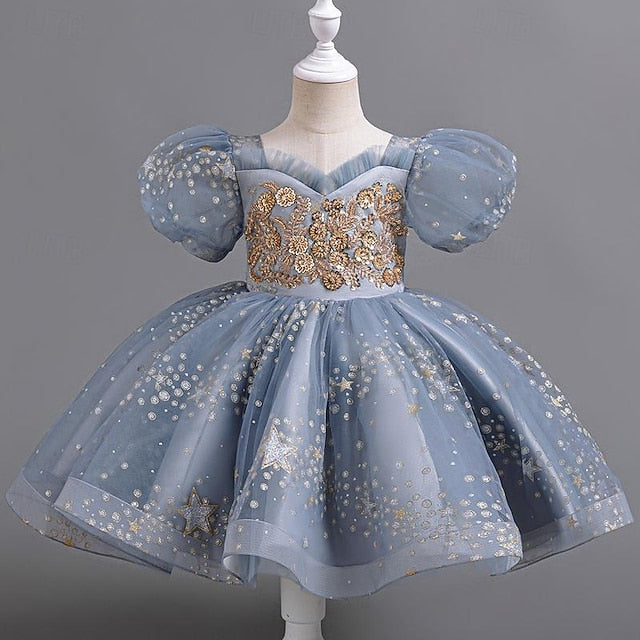 Dress Party Girls' Floral Flower Kids Girl Sequin FashionChic