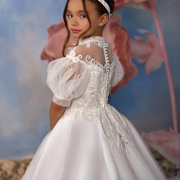 Communion Dress Party Girls' Girl Flower First FashionChic