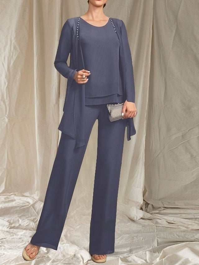 Mother Guest Pantsuit of Piece the Wedding Bride 3 Elegant Dress FashionChic