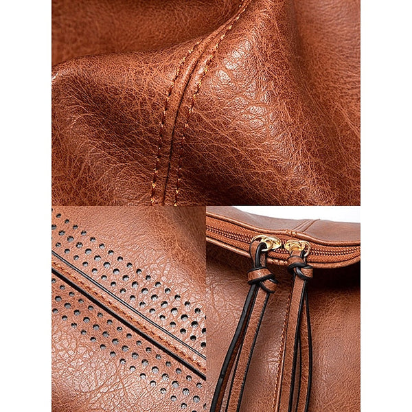 Set Women's Leather Bag Hobo with Matching Wallet Faux FashionChic