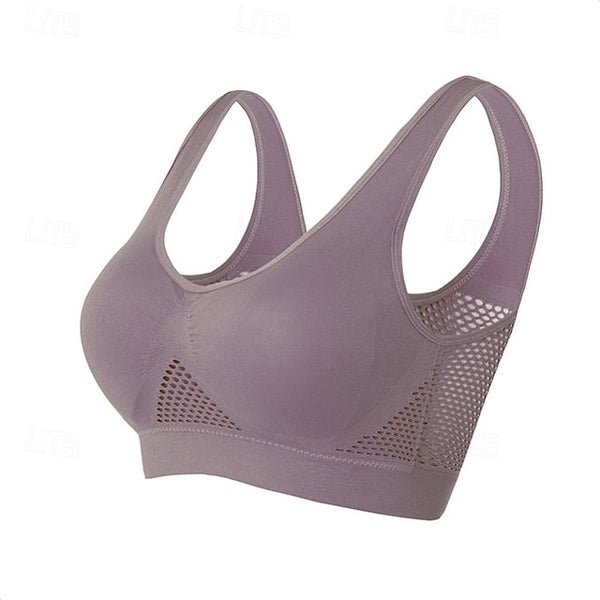 Sports Bra Hollow Mesh Back Sports Bra Fitness Yoga Vest FashionChic