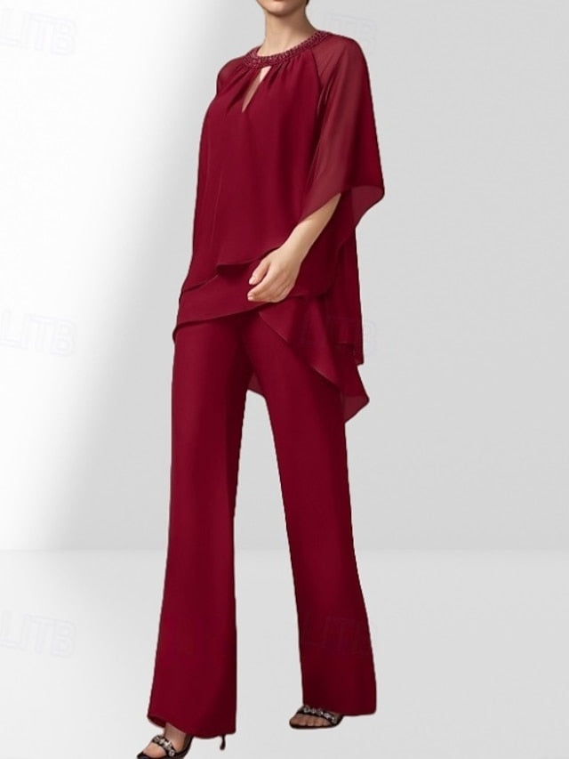 Guest Bride the Two Dress Piece Wedding Mother of Pantsuit FashionChic