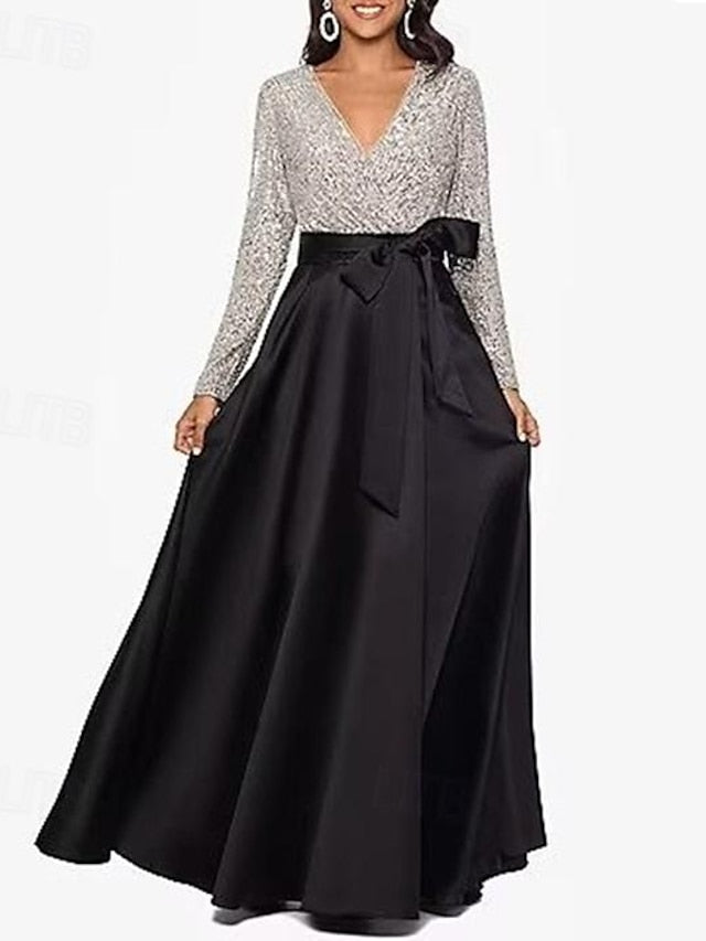 Evening Length Floor Formal Dress A-Line Elegant Long Gown FashionChic
