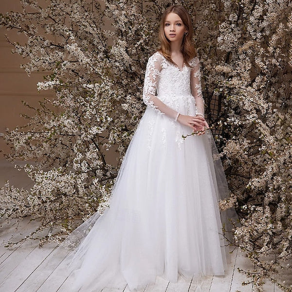 Girls' Formal Flower First Dress Girl Princess FashionChic