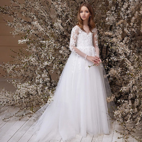 Girls' Formal Flower First Dress Girl Princess FashionChic