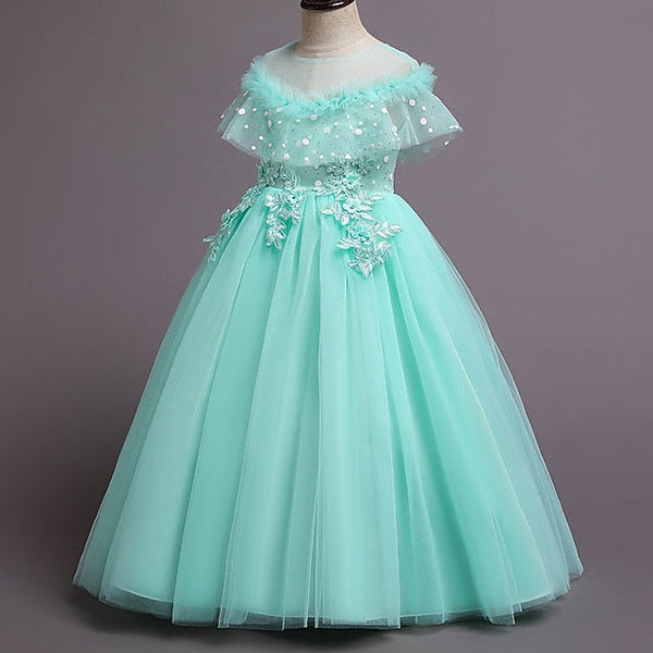 Color Kids Flower Girls' Girl Solid Party Dress FashionChic